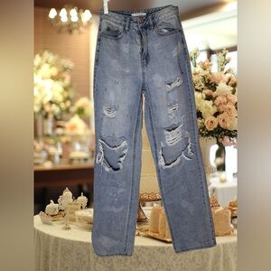 PacSun 90’s Boyfriend Light Blue Distressed Straight Leg Jeans